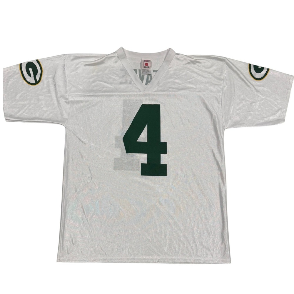 NFL Players Green Bay Packers Brett Favre 4 Jersey Mens Large‎ White Football